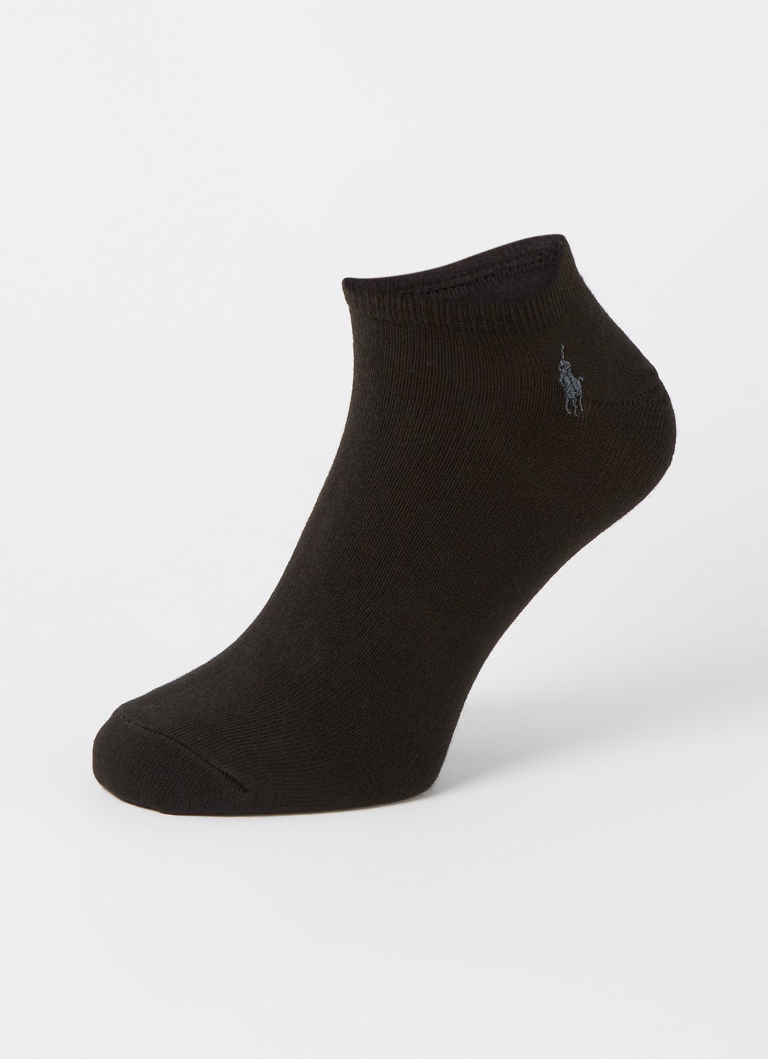 Ralph Lauren Sneakersokken met logoborduring in 3-pack - detail zwart