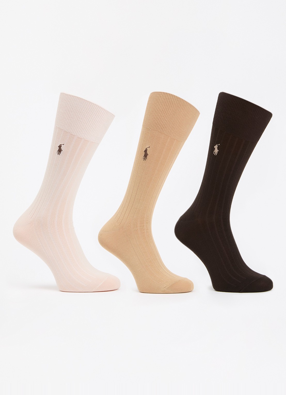 Ralph Lauren Sokken 3-pack - voorkant 2 bruin