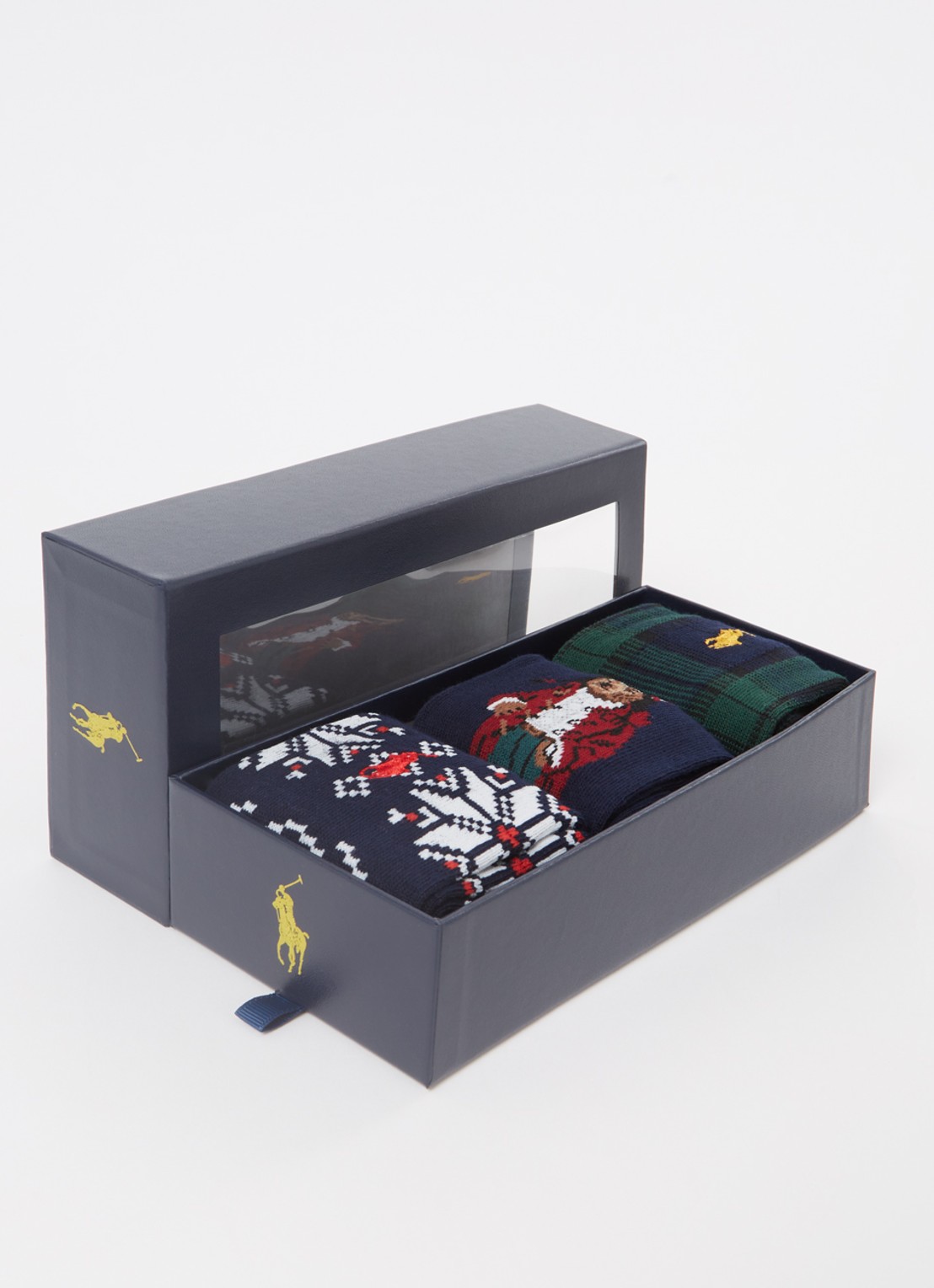 Ralph Lauren Sokken in katoenblend met print in 3-pack giftbox - detail 4 donkerblauw