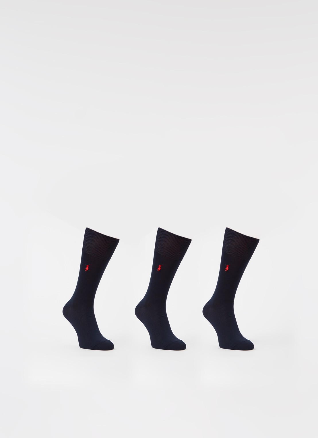 Ralph Lauren Sokken met logoborduring 3-pack - voorkant donkerblauw