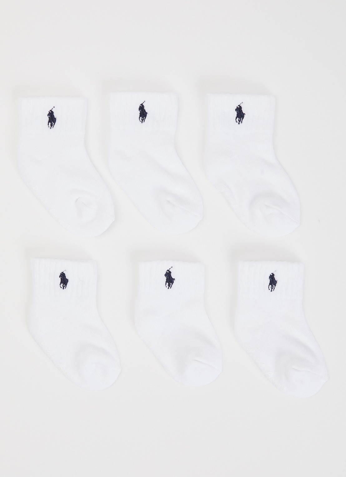Ralph Lauren Sokken met logoborduring in 6-pack - voorkant wit