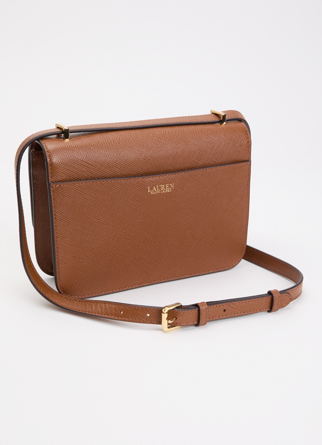 Ralph Lauren Sophee 22 crossbodytas van leer - achterkant 5 cognac