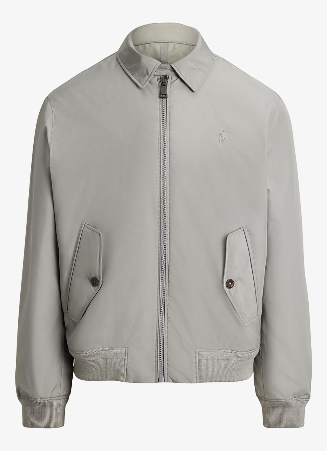 Ralph Lauren Southland jack met klepzakken en logoborduring - voorkant 3 grey fog / grijs