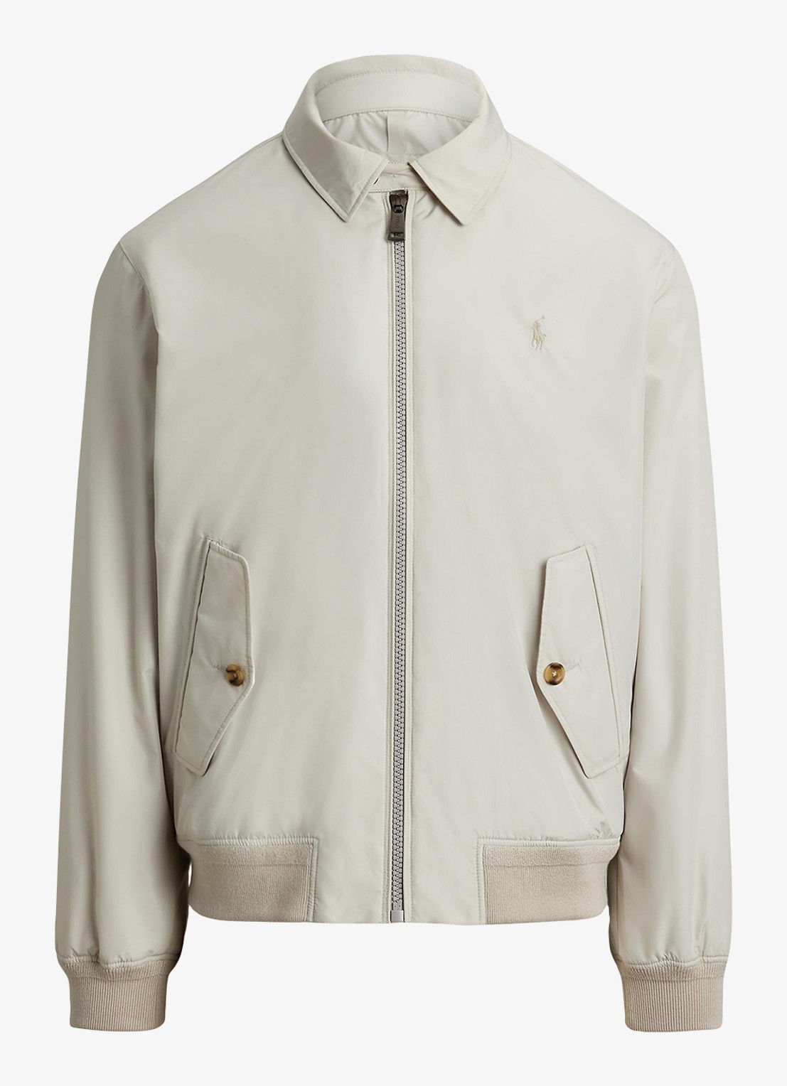 Ralph Lauren Southland jack met klepzakken en logoborduring - voorkant 2 dove grey / lichtgrijs
