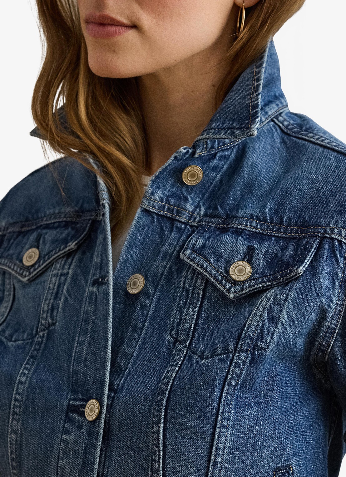 Ralph Lauren Spijkerjas met borstzakken - detail 5 atlantic blue wash / indigo