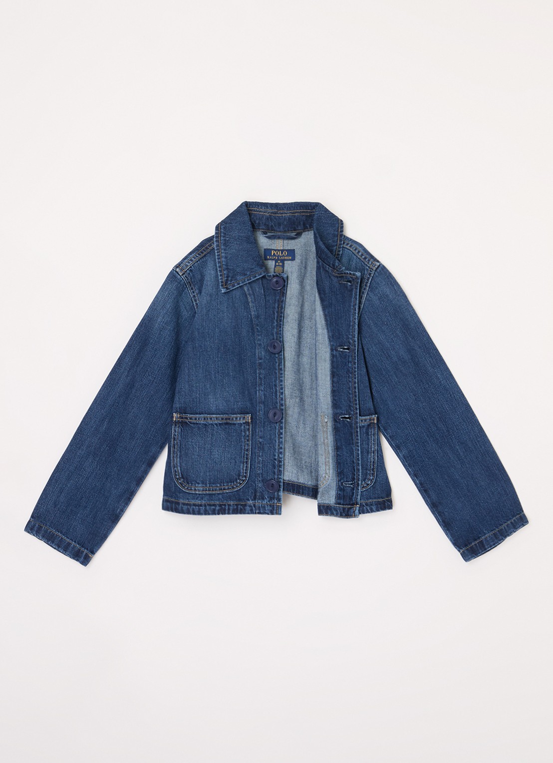 Ralph Lauren Spijkerjas met opgestikte zakken - voorkant 2 indigo