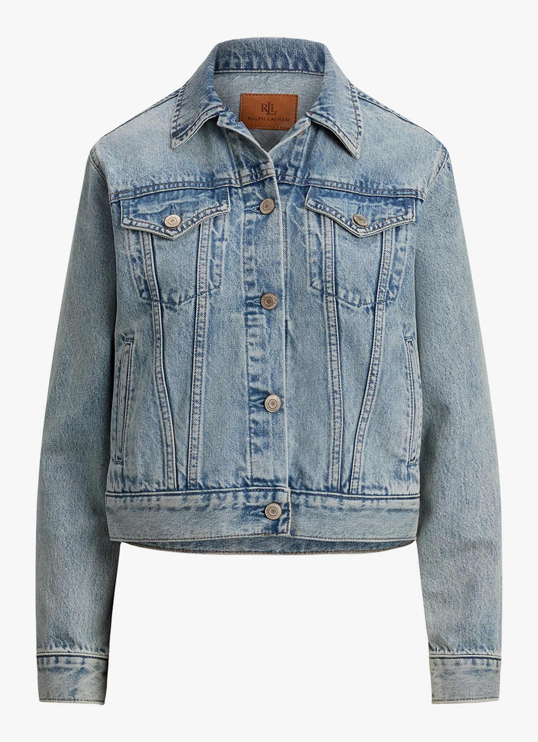Ralph Lauren Spijkerjas met steekzakken - voorkant 2 odwin wash / blauw