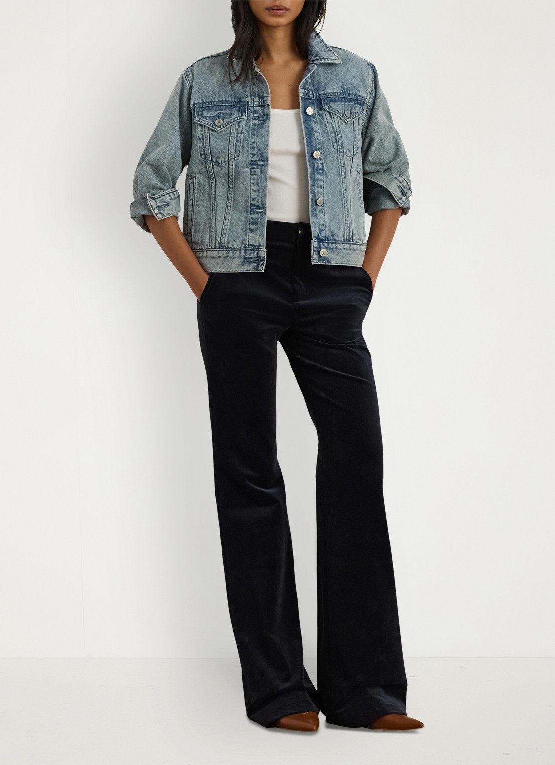 Ralph Lauren Spijkerjas met steekzakken - voorkant 3 odwin wash / blauw