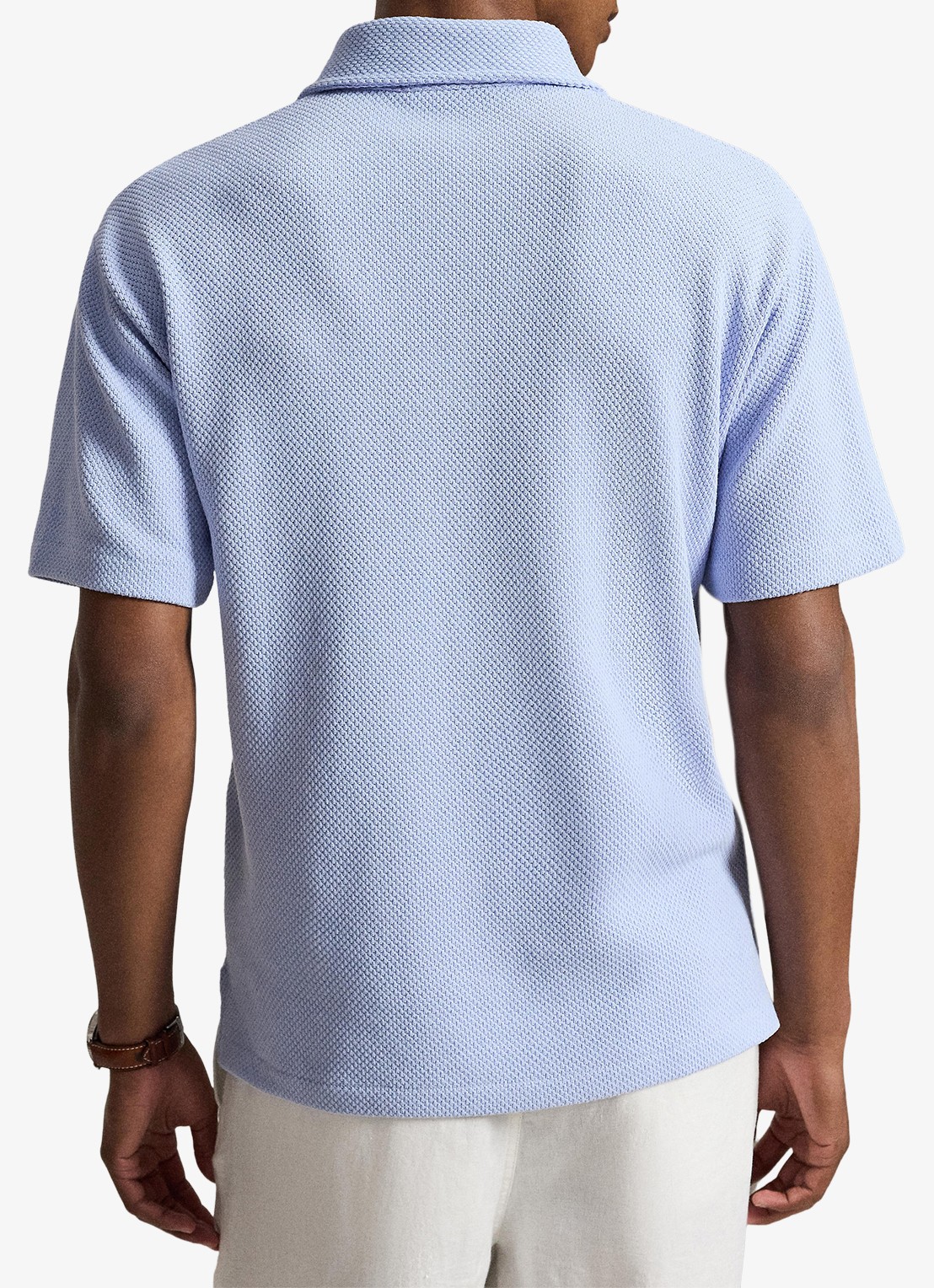 Ralph Lauren Standard fit polo van piqué katoen - achterkant 5 pebble blue / blauw
