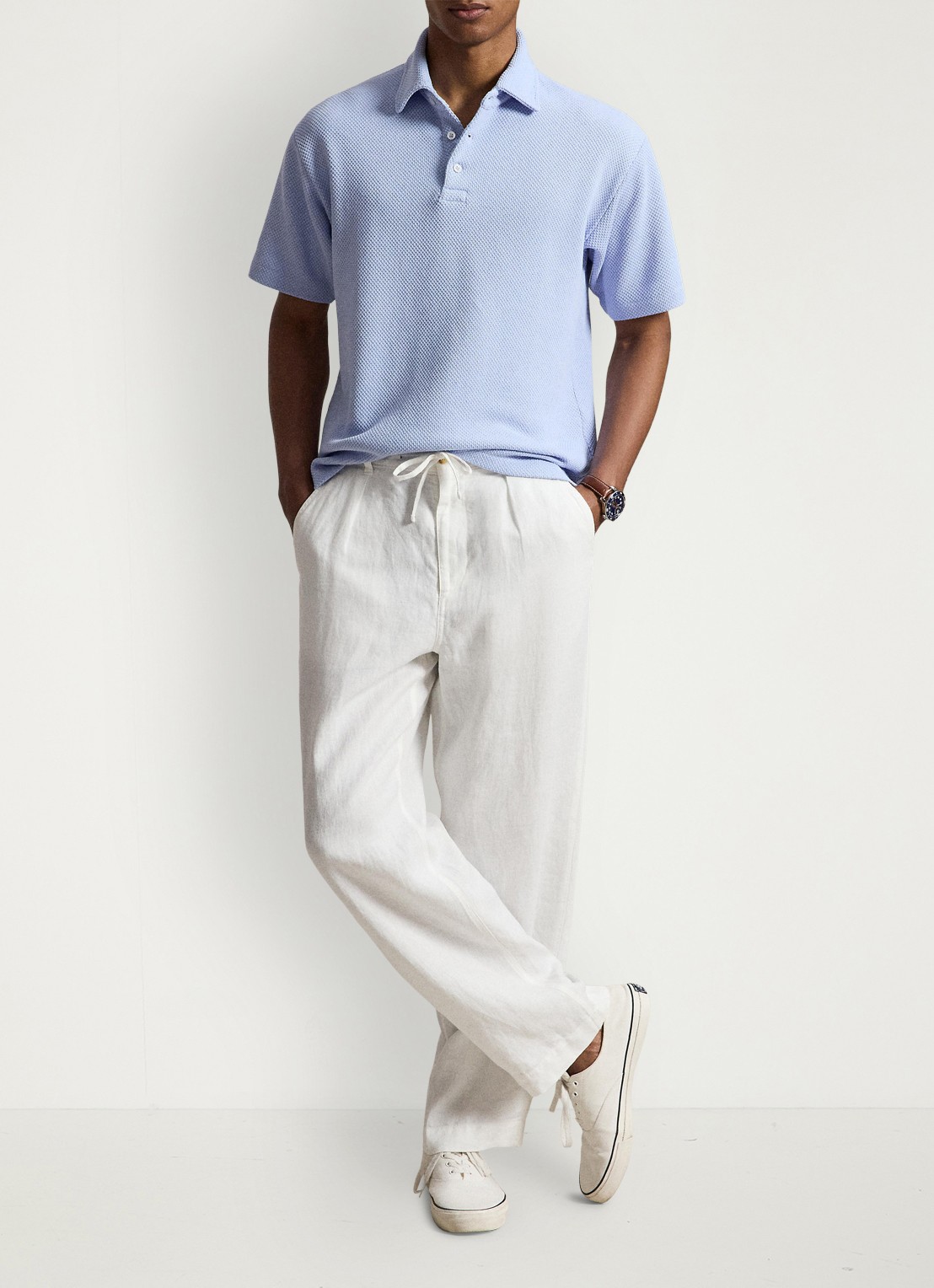 Ralph Lauren Standard fit polo van piqué katoen - detail 3 pebble blue / blauw
