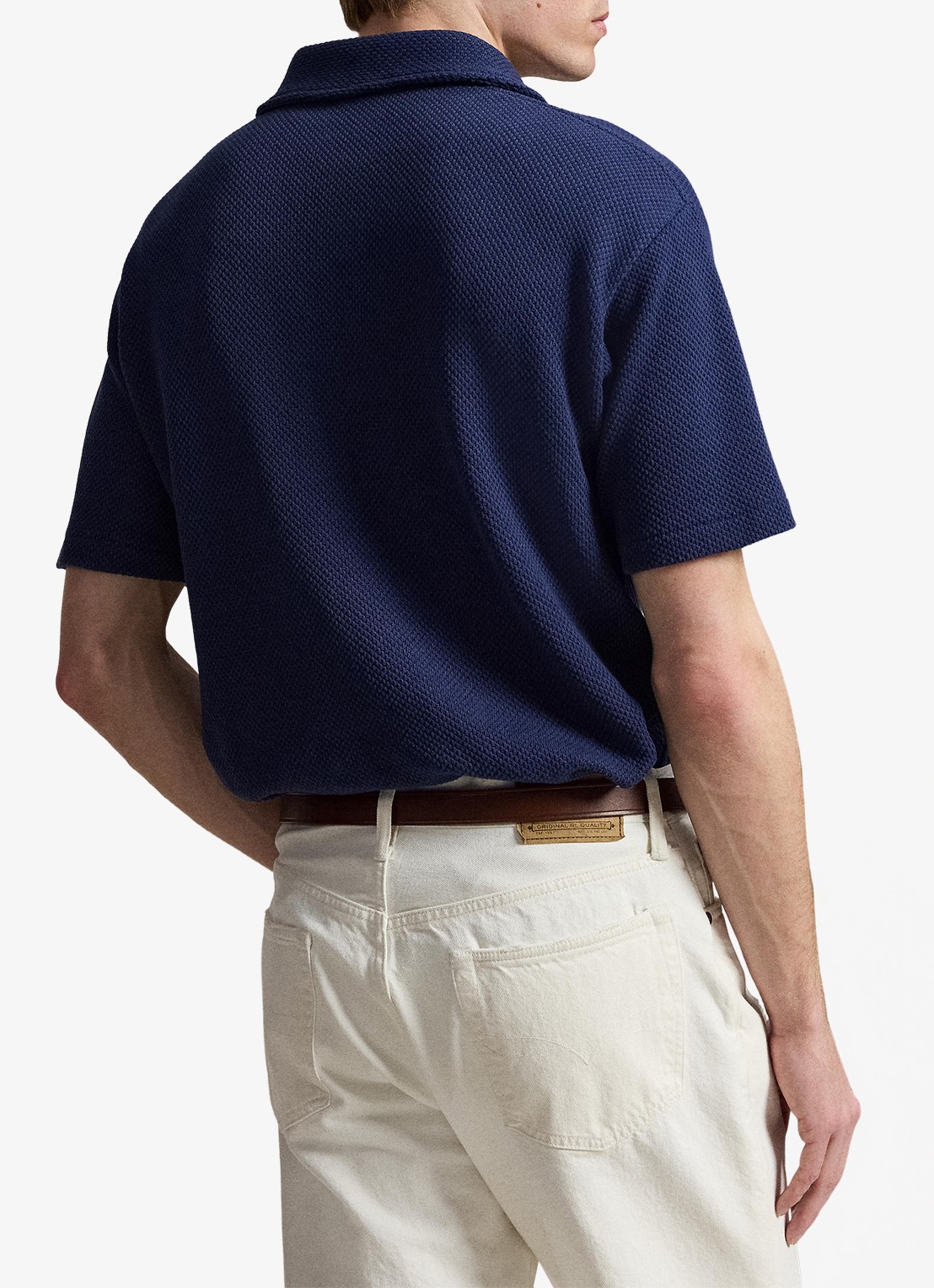 Ralph Lauren Standard fit polo van piqué katoen - achterkant 3 newport navy / donkerblauw