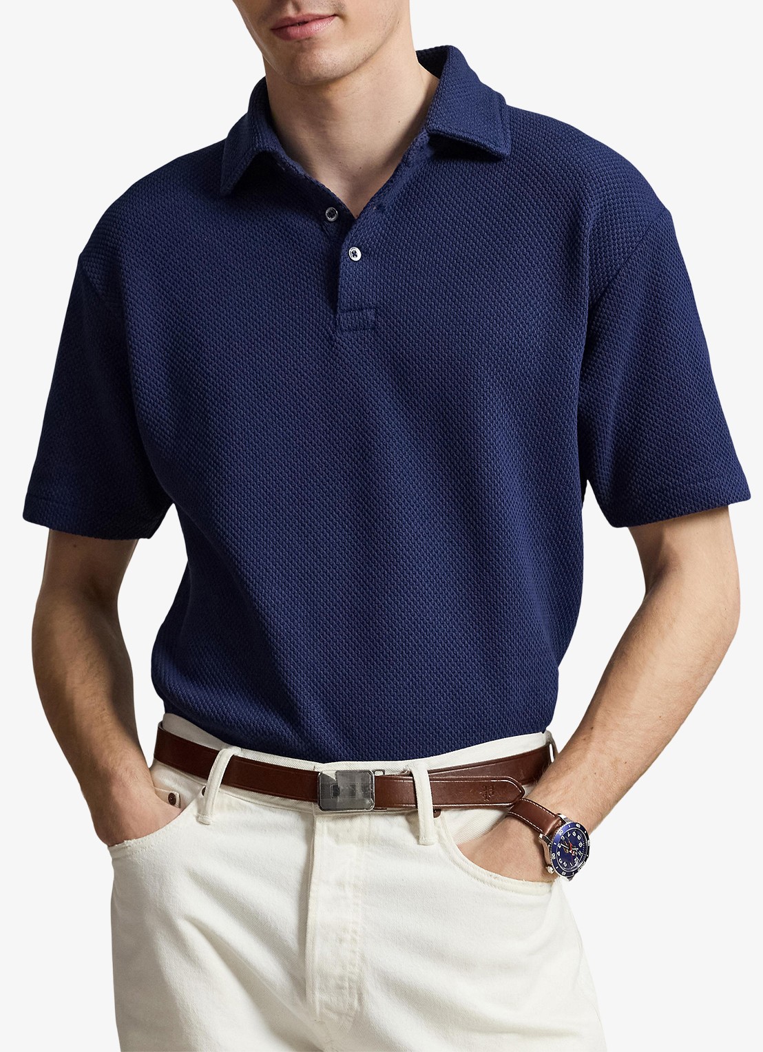 Ralph Lauren Standard fit polo van piqué katoen - detail newport navy / donkerblauw