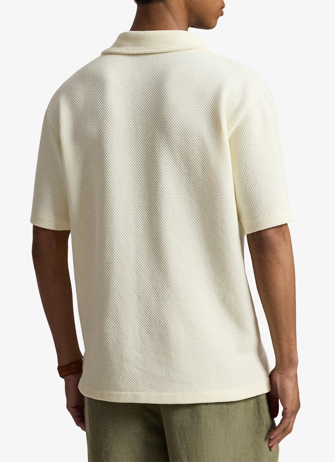 Ralph Lauren Standard fit polo van piqué katoen - achterkant pale cream / crème
