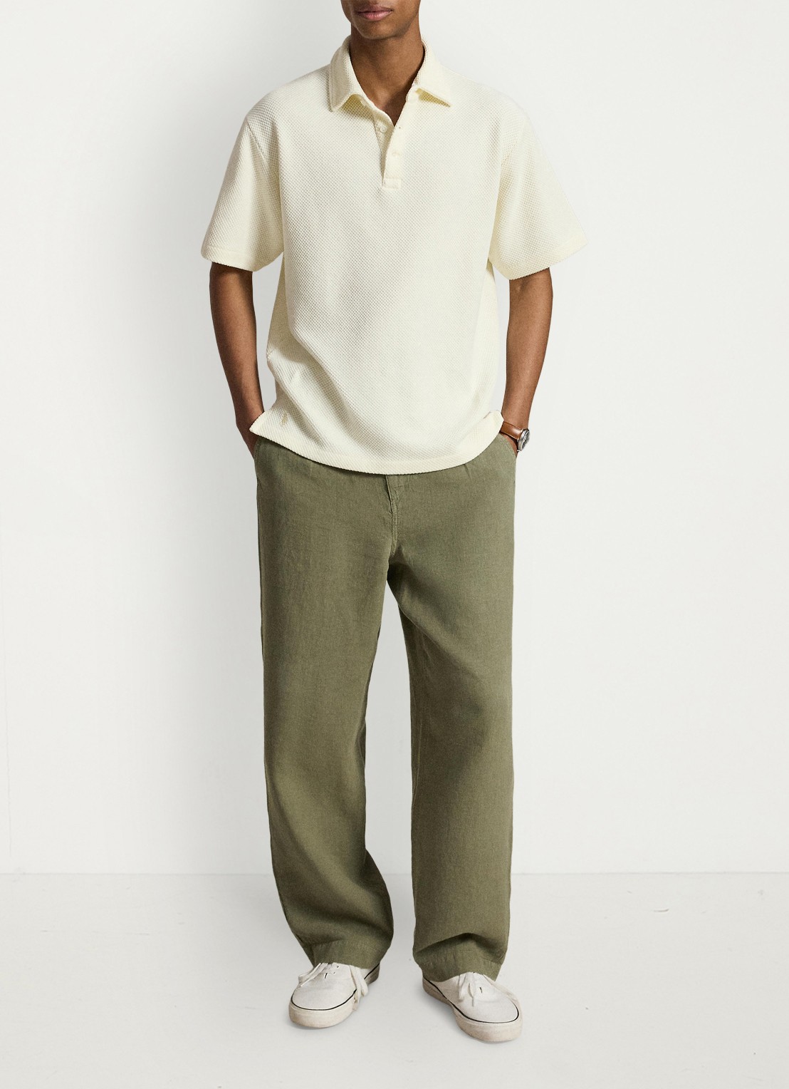 Ralph Lauren Standard fit polo van piqué katoen - detail 4 pale cream / crème