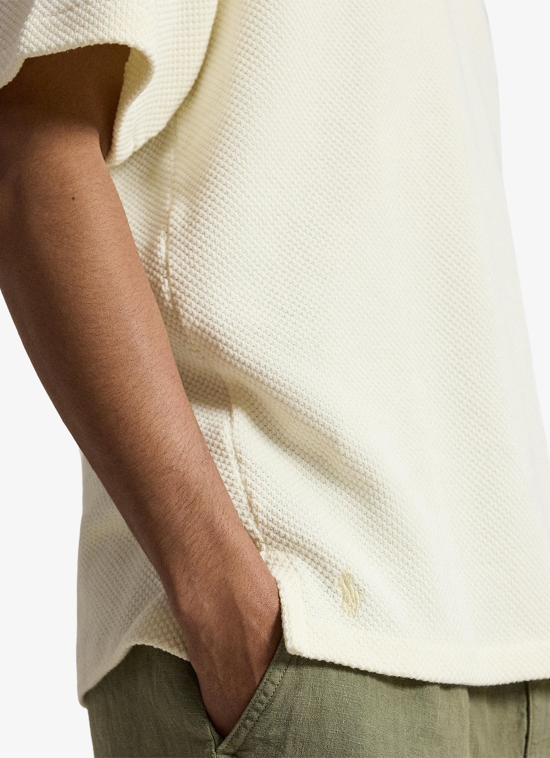 Ralph Lauren Standard fit polo van piqué katoen - detail 5 pale cream / crème