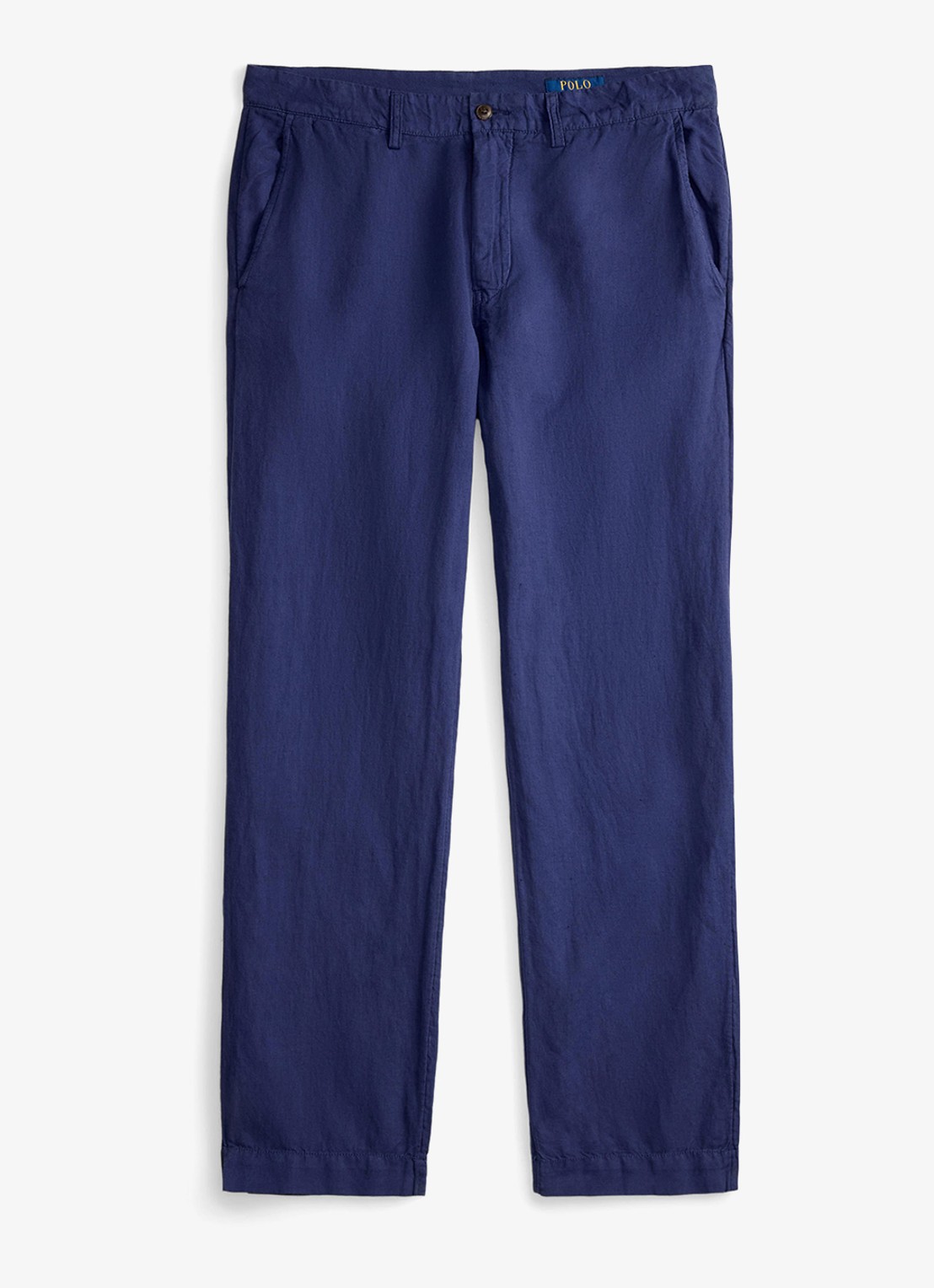 Ralph Lauren Straight fit chino in linnenblend - voorkant 2 new classic navy / donkerblauw