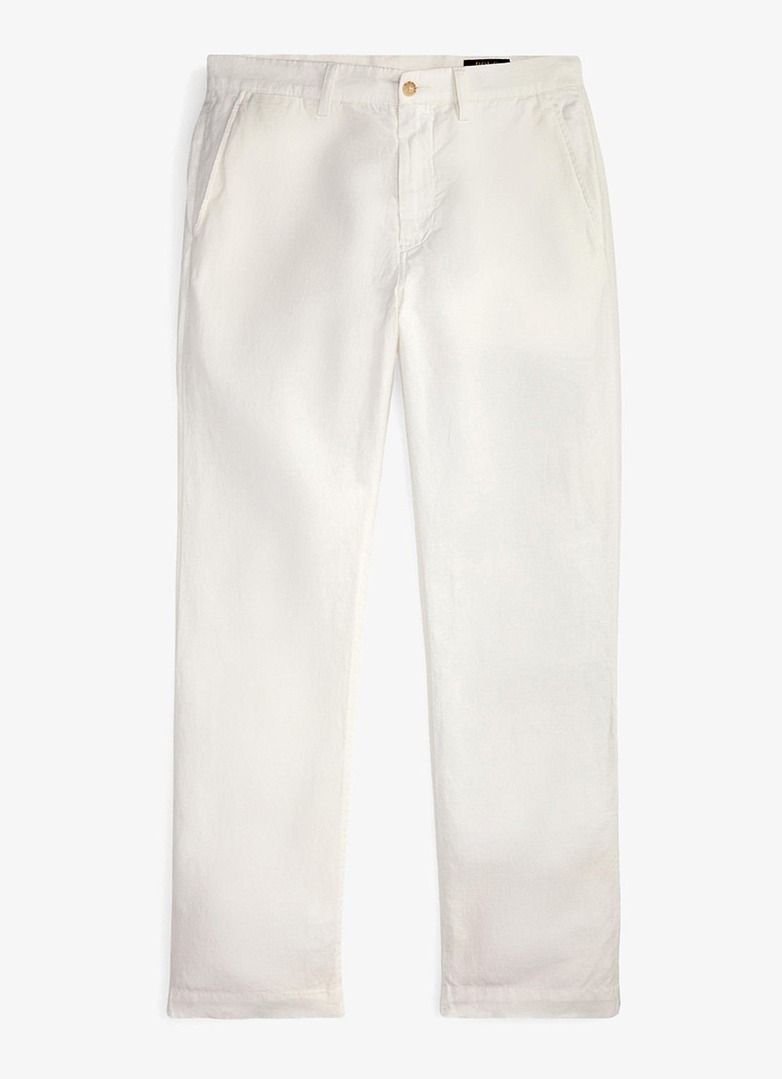 Ralph Lauren Straight fit chino in linnenblend - voorkant 3 white / wit