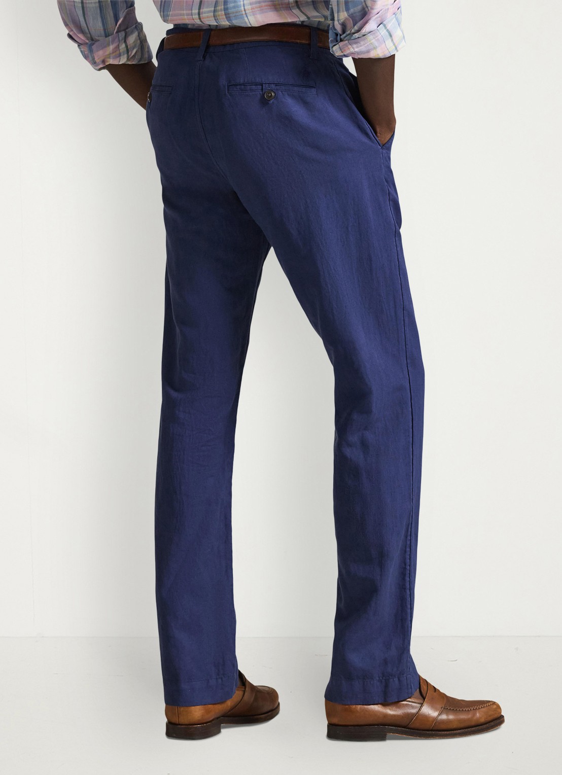 Ralph Lauren Straight fit chino in linnenblend - achterkant 3 dusty azure-31rh