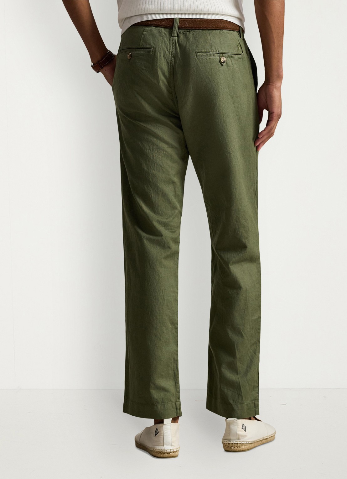 Ralph Lauren Straight fit chino in linnenblend - achterkant garden trail-30z6