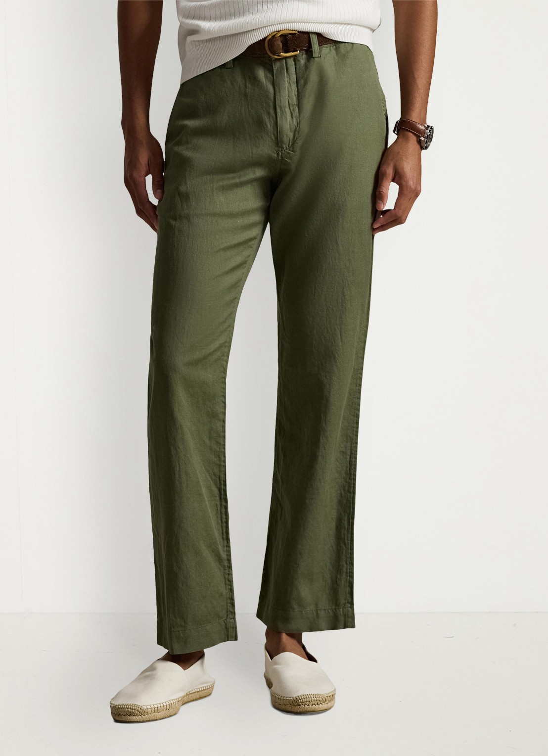 Ralph Lauren Straight fit chino in linnenblend - detail 4 garden trail-30z6