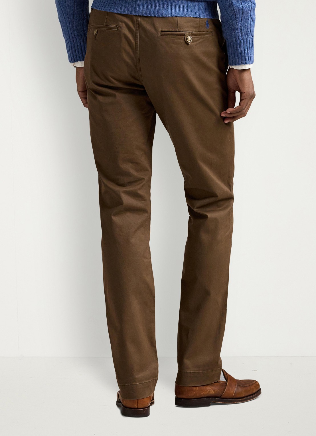 Ralph Lauren Straight fit chino met steekzakken - achterkant chestnut / lichtbruin