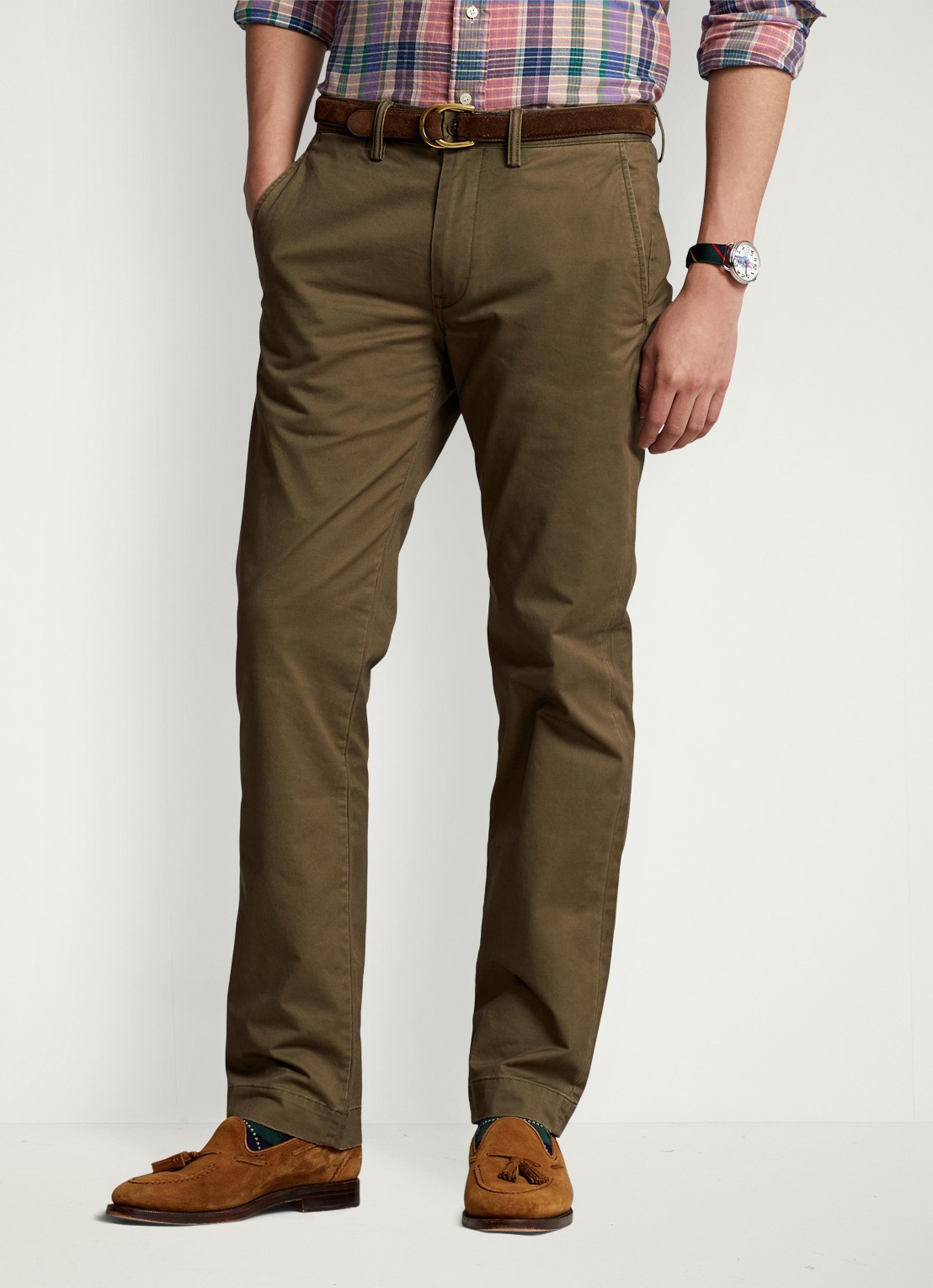 Ralph Lauren Straight fit chino met steekzakken - detail 2 canopy olive / olijfgroen