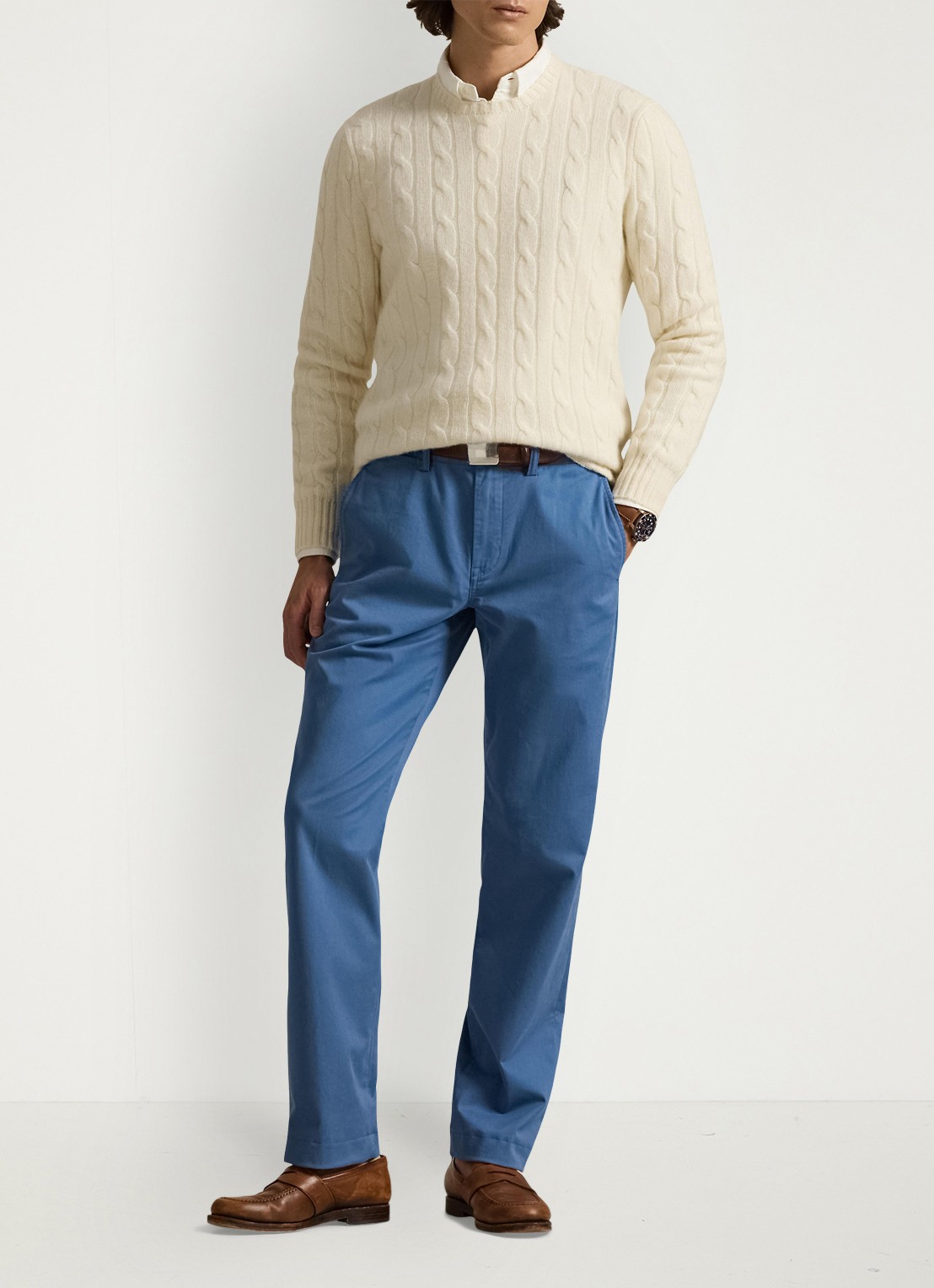 Ralph Lauren Straight fit chino met steekzakken - voorkant 2 delta blue