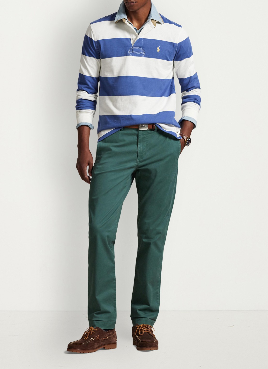 Ralph Lauren Straight fit chino met steekzakken - voorkant 3 charter green