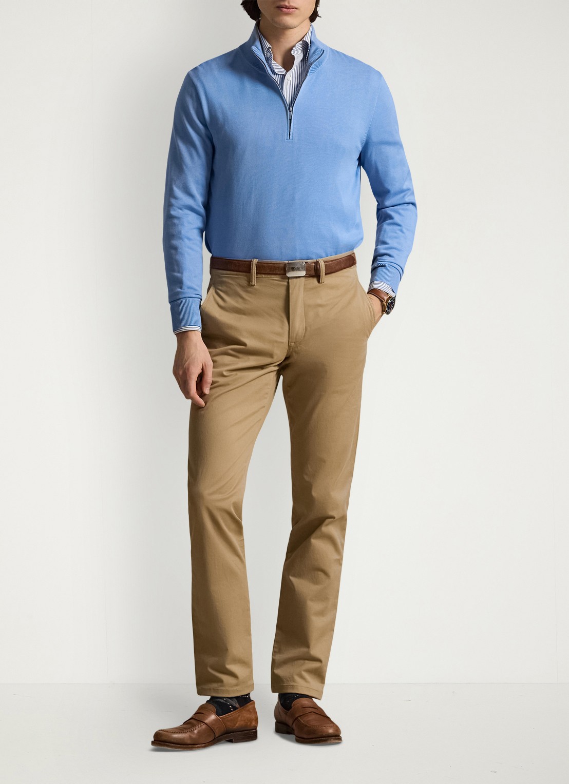 Ralph Lauren Straight fit chino met steekzakken - voorkant 5 desert khaki