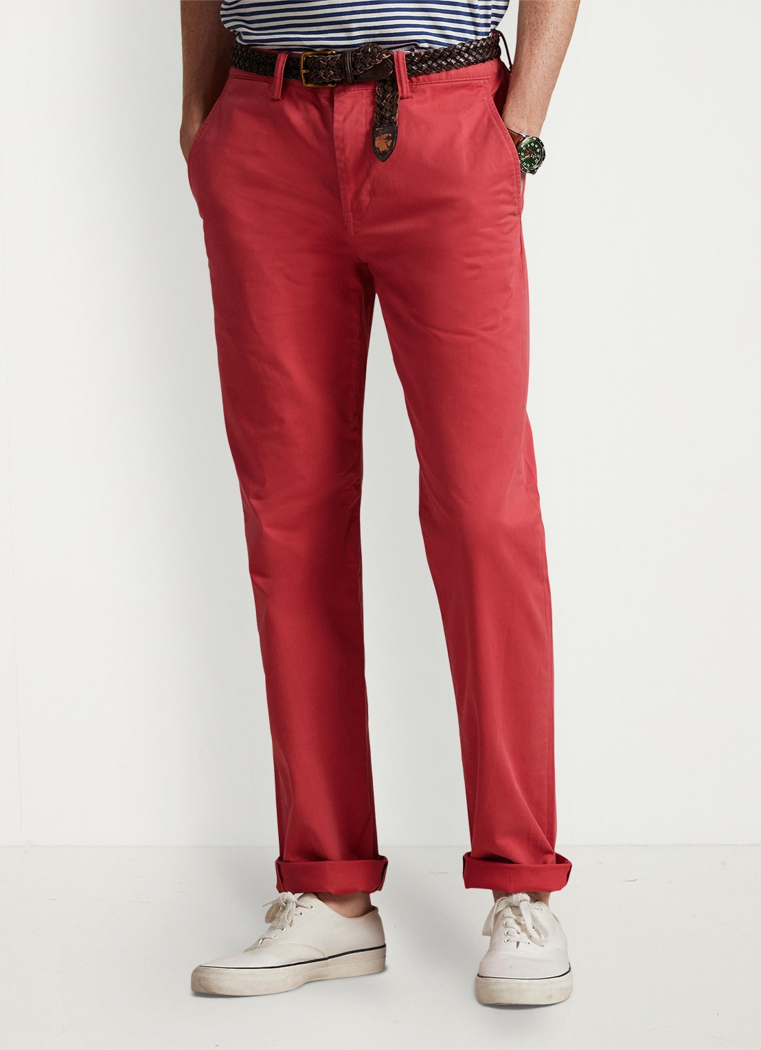 Ralph Lauren Straight fit chino met steekzakken - detail 4 nantucket red