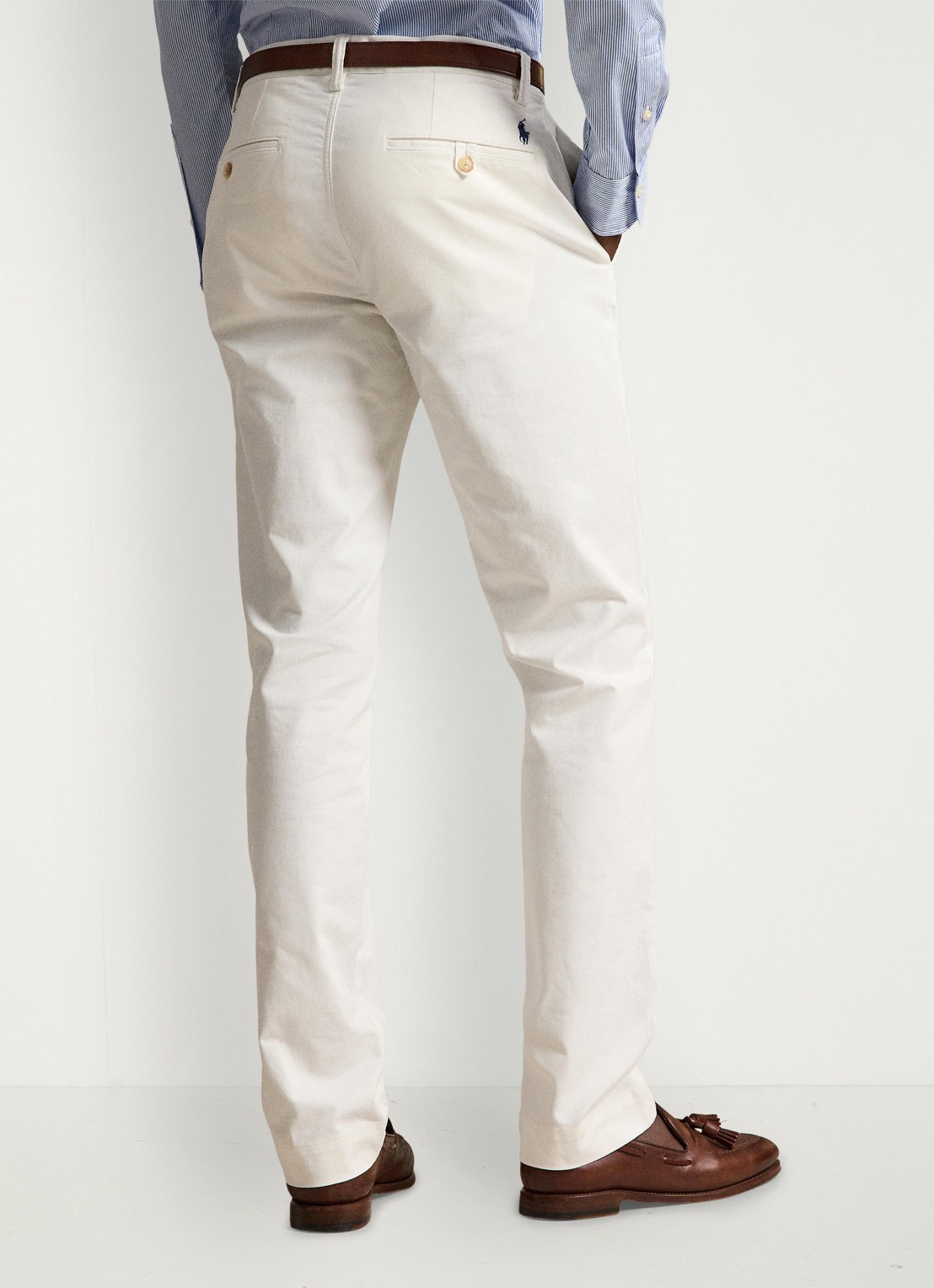 Ralph Lauren Straight fit chino met steekzakken - achterkant 3 white / wit