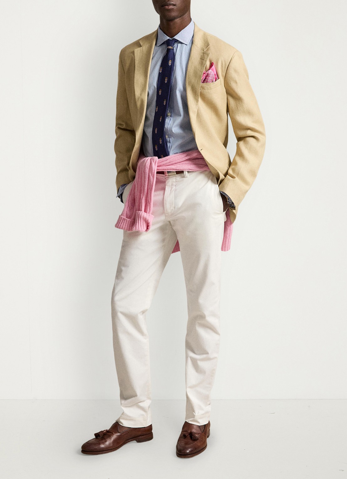 Ralph Lauren Straight fit chino met steekzakken - voorkant 2 white / wit