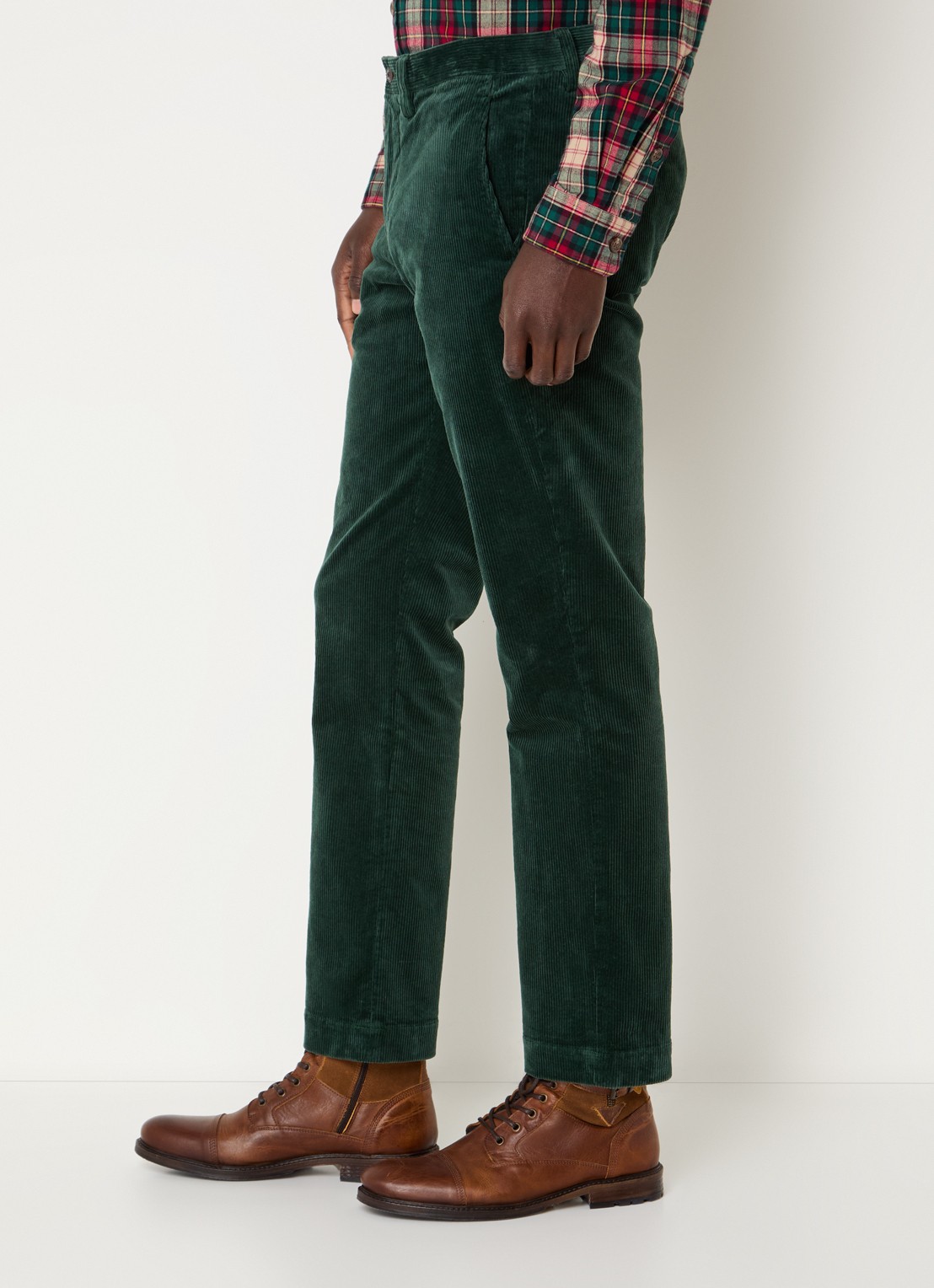 Ralph Lauren Straight fit chino van corduroy met stretch - detail 2 groen