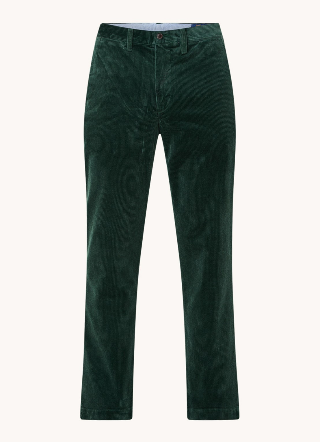 Ralph Lauren Straight fit chino van corduroy met stretch - voorkant 3 groen