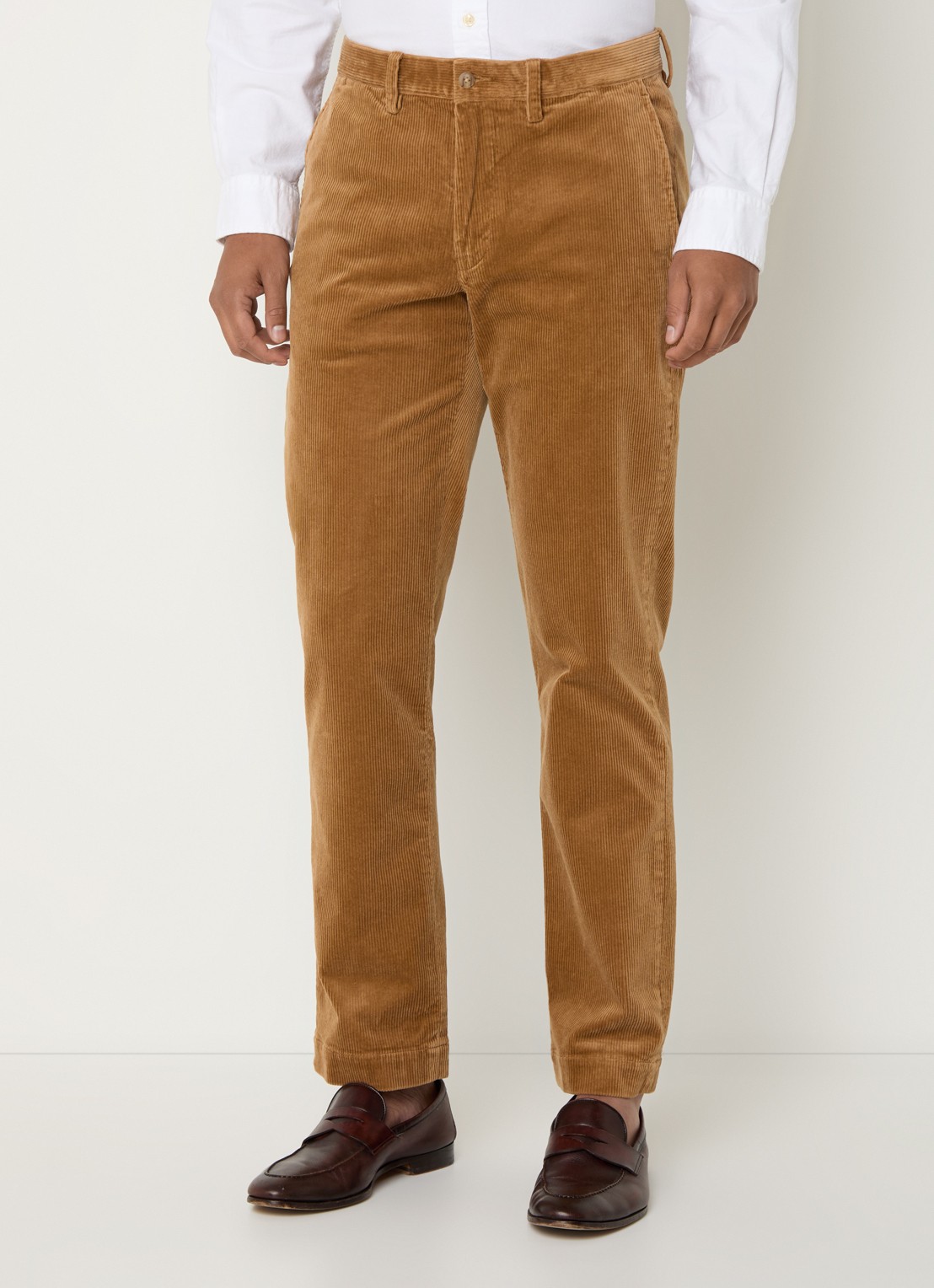 Ralph Lauren Straight fit chino van corduroy met stretch - detail camel