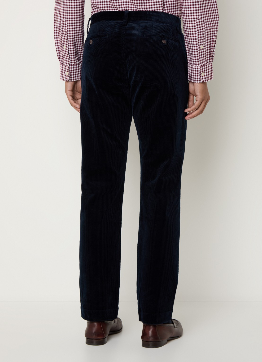Ralph Lauren Straight fit chino van corduroy met stretch - achterkant 5 donkerblauw