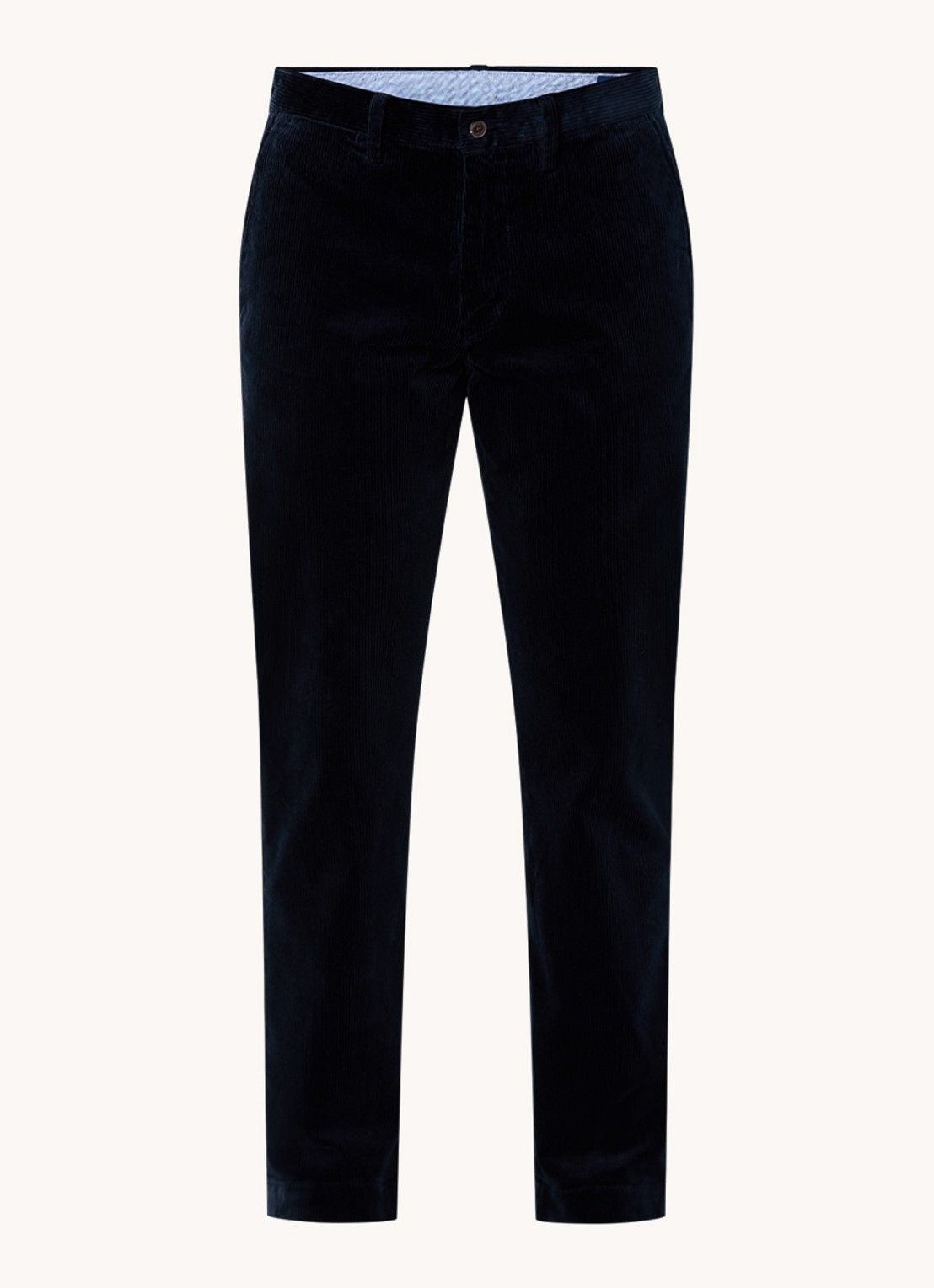 Ralph Lauren Straight fit chino van corduroy met stretch - voorkant donkerblauw