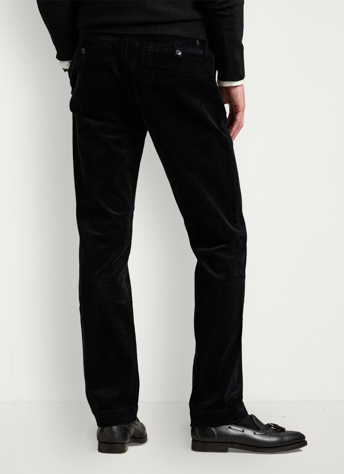 Ralph Lauren Straight fit chino van corduroy met stretch - achterkant 3 polo black / zwart