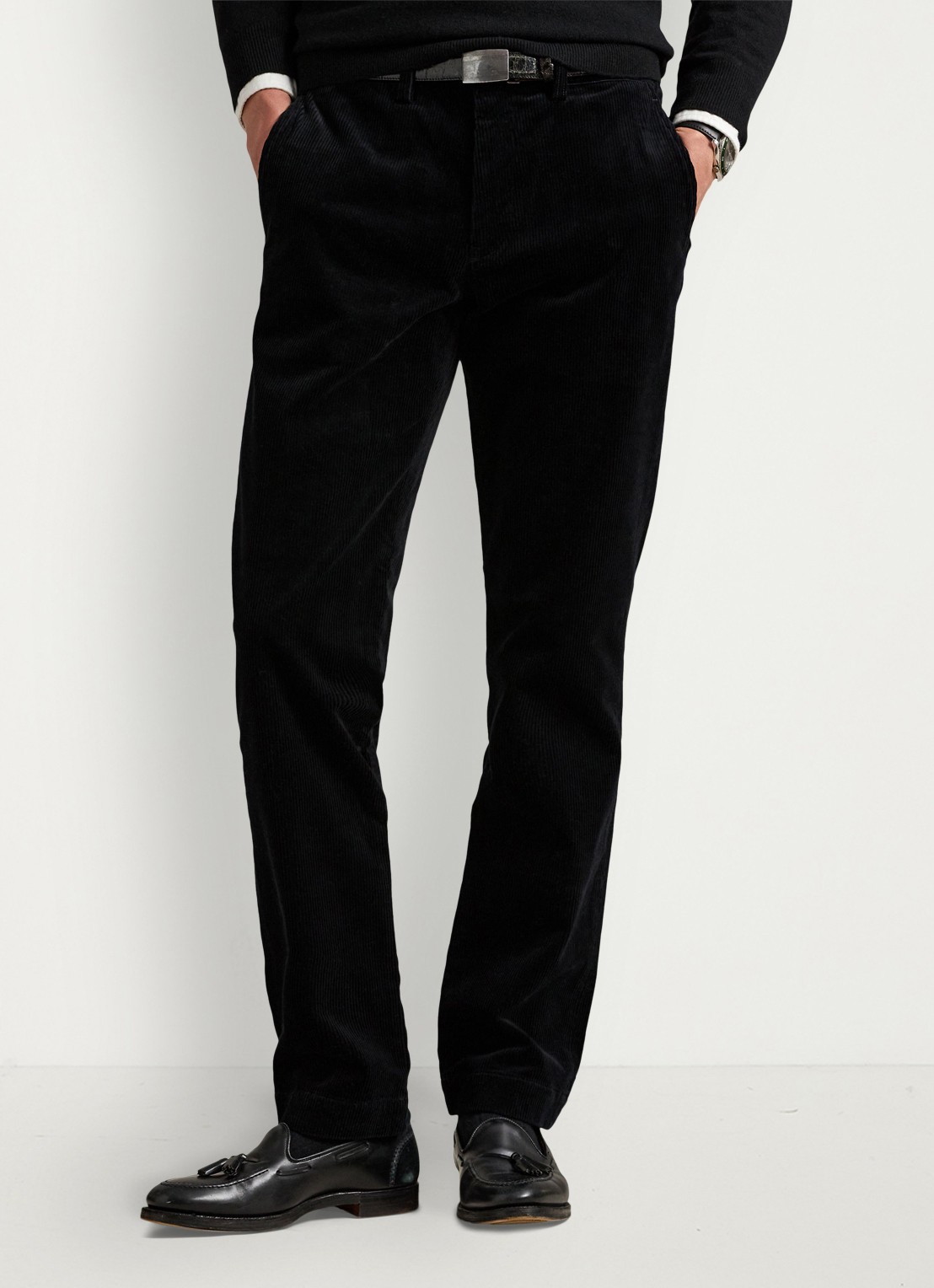Ralph Lauren Straight fit chino van corduroy met stretch - detail 4 polo black / zwart