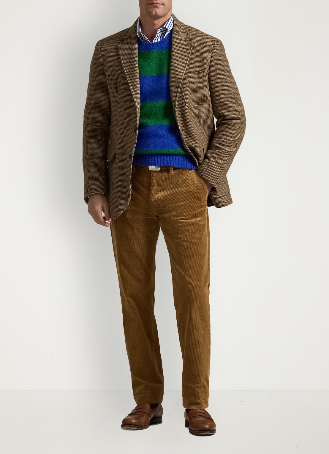 Ralph Lauren Straight fit chino van corduroy met stretch - voorkant 2 golden brown / khaki