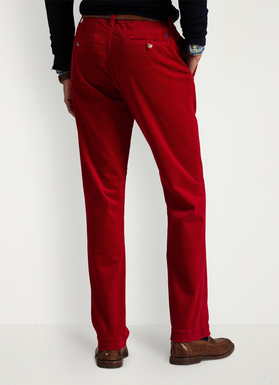 Ralph Lauren Straight fit chino van corduroy met stretch - achterkant 3 ralph red x-42x9 / rood