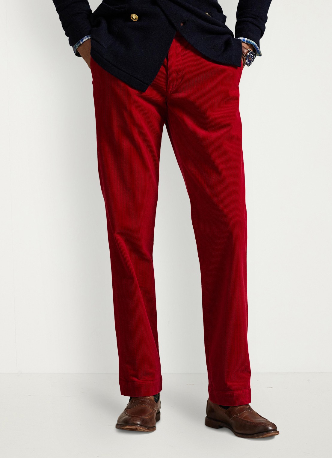 Ralph Lauren Straight fit chino van corduroy met stretch - detail 4 ralph red x-42x9 / rood