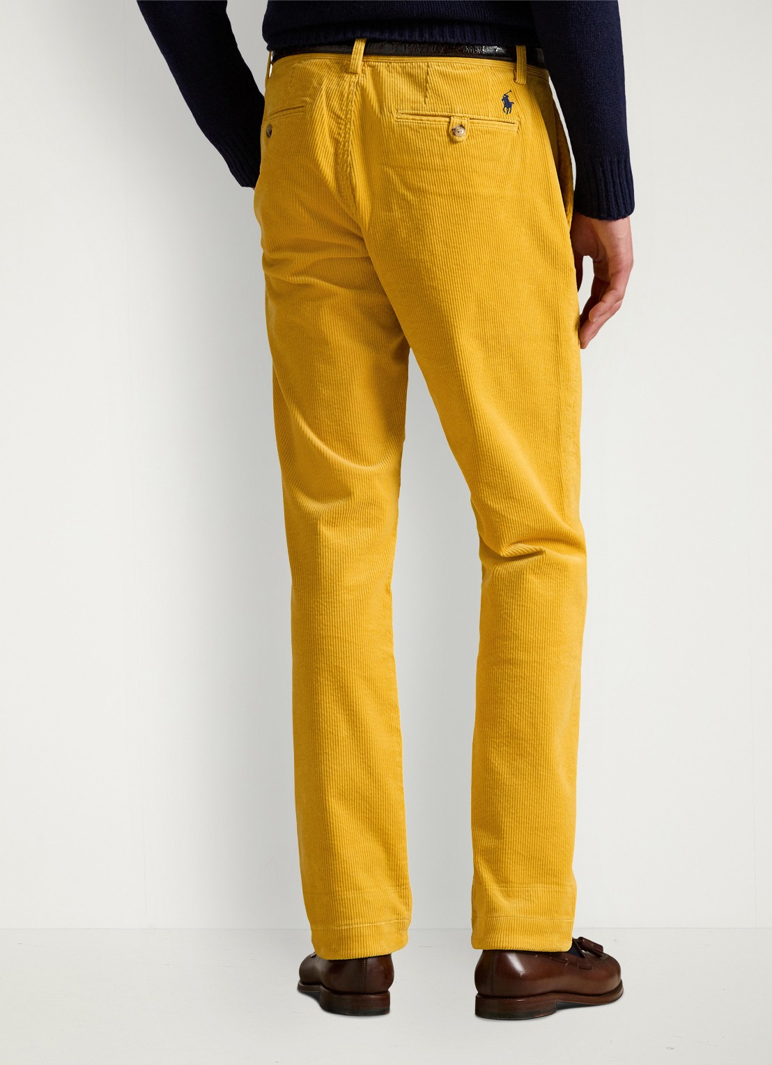 Ralph Lauren Straight fit chino van corduroy met stretch - achterkant 3 charles yellow / geel