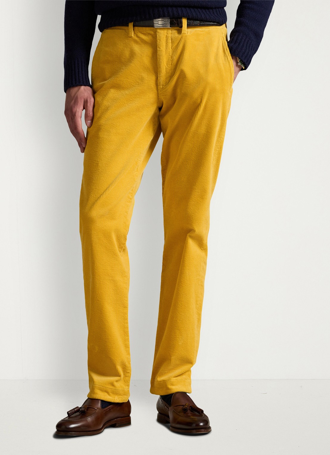 Ralph Lauren Straight fit chino van corduroy met stretch - detail 4 charles yellow / geel