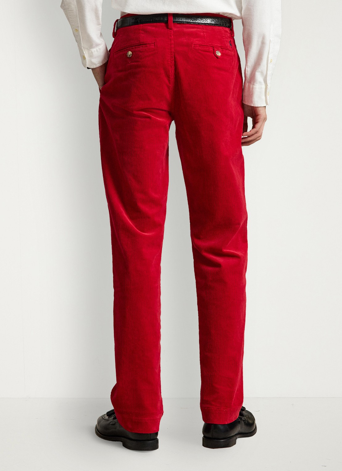 Ralph Lauren Straight fit chino van corduroy met stretch - achterkant ralph red / rood