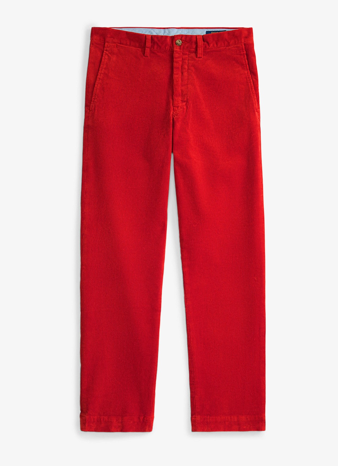 Ralph Lauren Straight fit chino van corduroy met stretch - voorkant ralph red / rood