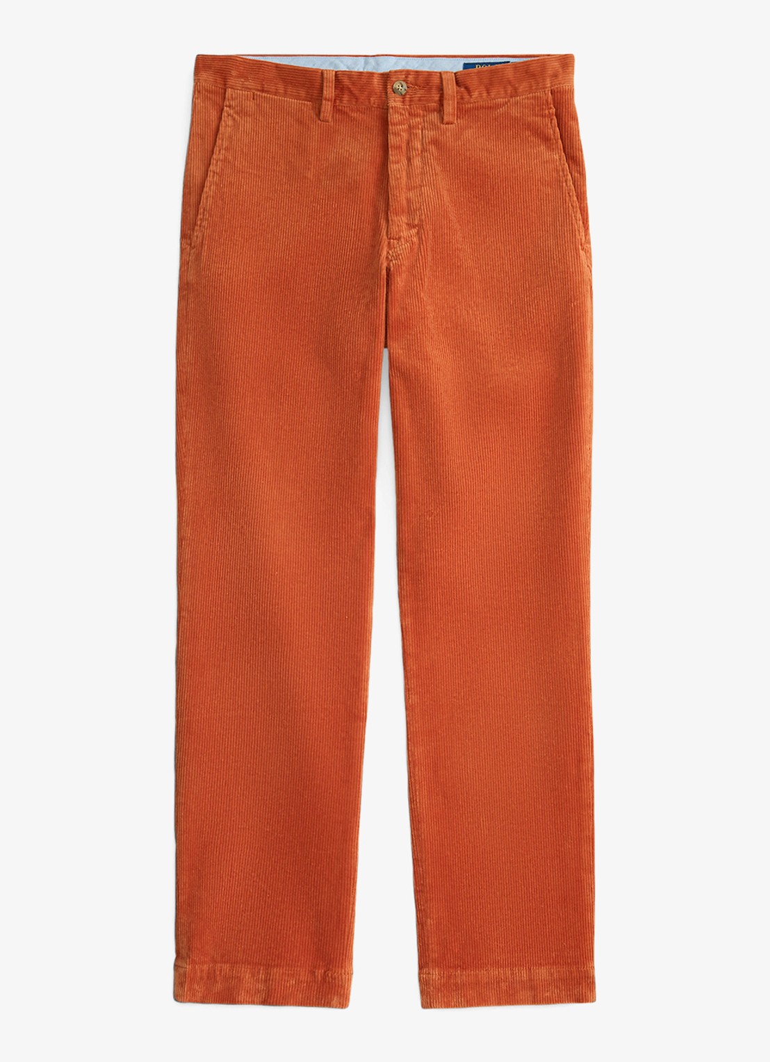 Ralph Lauren Straight fit chino van corduroy met stretch - voorkant charles orange / oranje