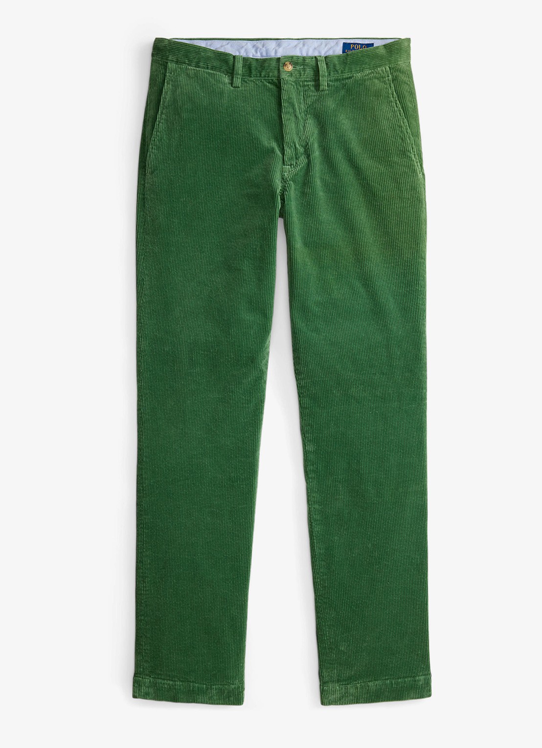 Ralph Lauren Straight fit chino van corduroy met stretch - voorkant meadow green / groen