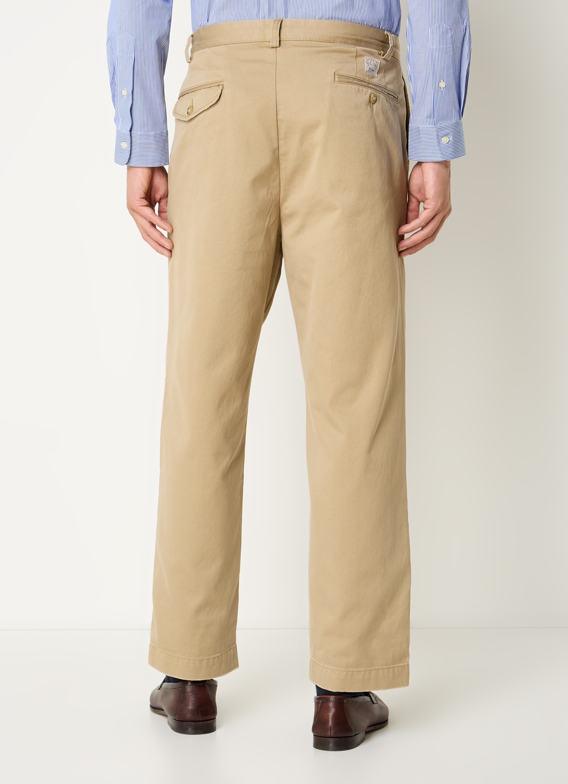 Ralph Lauren Straight fit cropped chino met plooidetail - achterkant 4 rl khaki / khaki