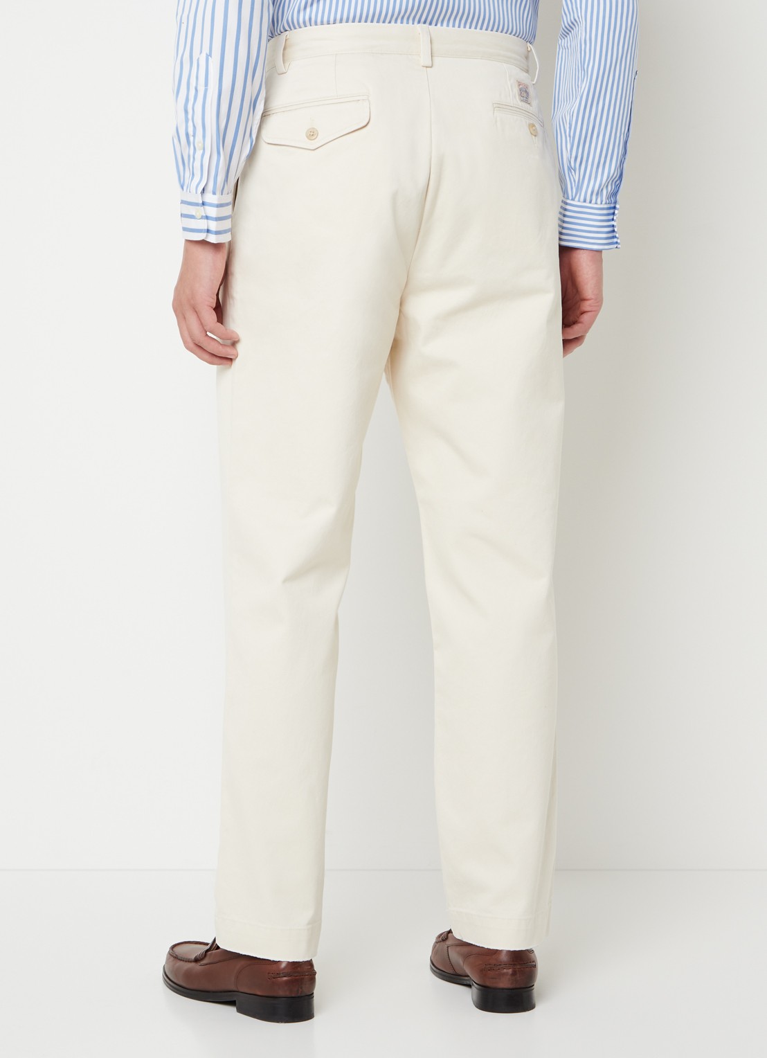 Ralph Lauren Straight fit cropped chino met plooidetail - achterkant 3 winter cream / creme
